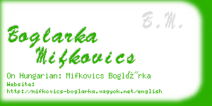 boglarka mifkovics business card